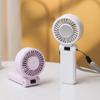 (White) Z35 Folding Cooling Fan USB Rechargeable Handheld Fan with Digital Display/5 Speed Settings