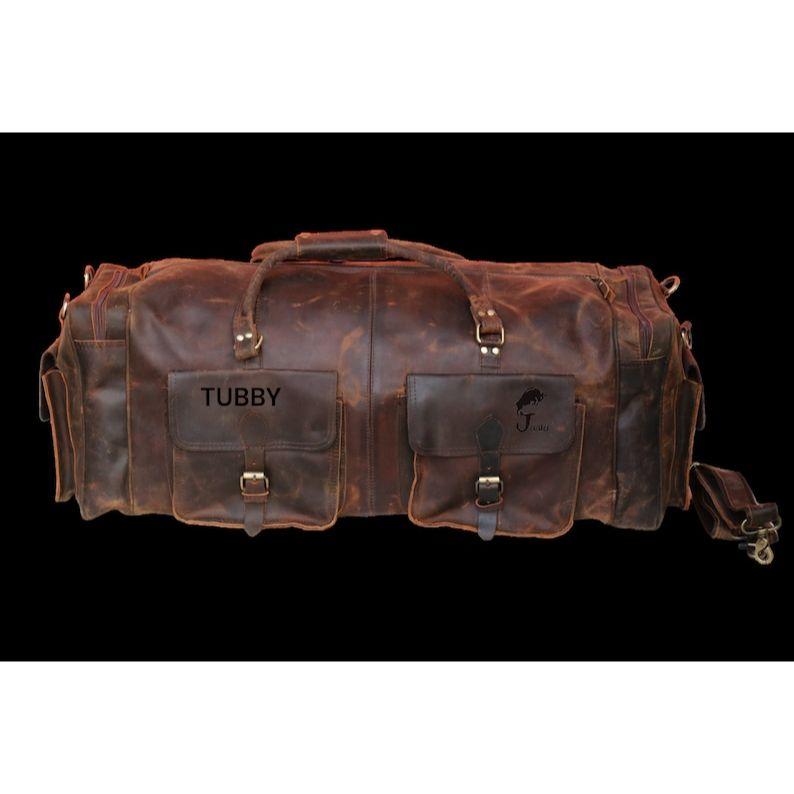 Personalized Leather Duffle Bag Travel Carry On Luggage Overnight Gym Weekender Handmade Duffel Bag Groomsmen Gift Oversized Christmas Gift