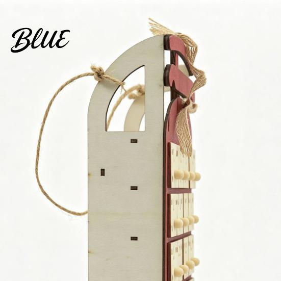 Holiday Surprise Storage Drawers Desktop Calendar 24-Day Sleigh Advent Box Wooden Countdown with Calendar Christmas