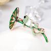 Lovely Drop Enamel Frog Brooch Pins Women Alloy Animal Breastpin Suits Dress Banquet Accessories Gift