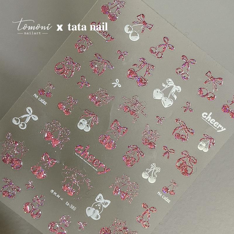 5D Sparkle Clear Diamonds Colorful Thin Little Bow Tie Bowknot Adhesive Nail Art Stickers Decals Manicure Ornaments Suppliers