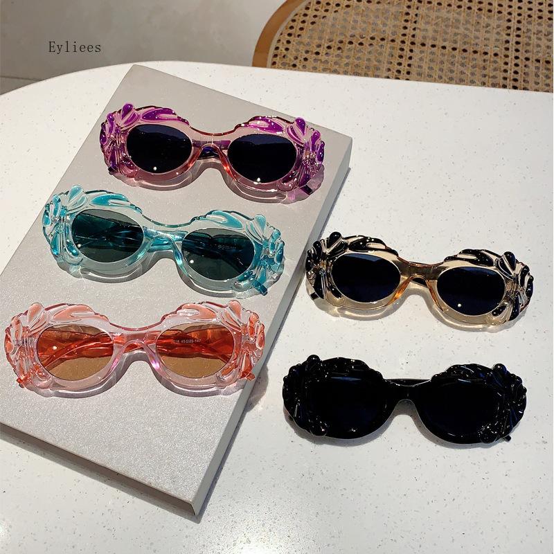 Vintage Oval Women Sunglasses Stylish Candy Color Cloud Shaped Rim Shades New Trendy Punk Brand Design UV400 Eyewear