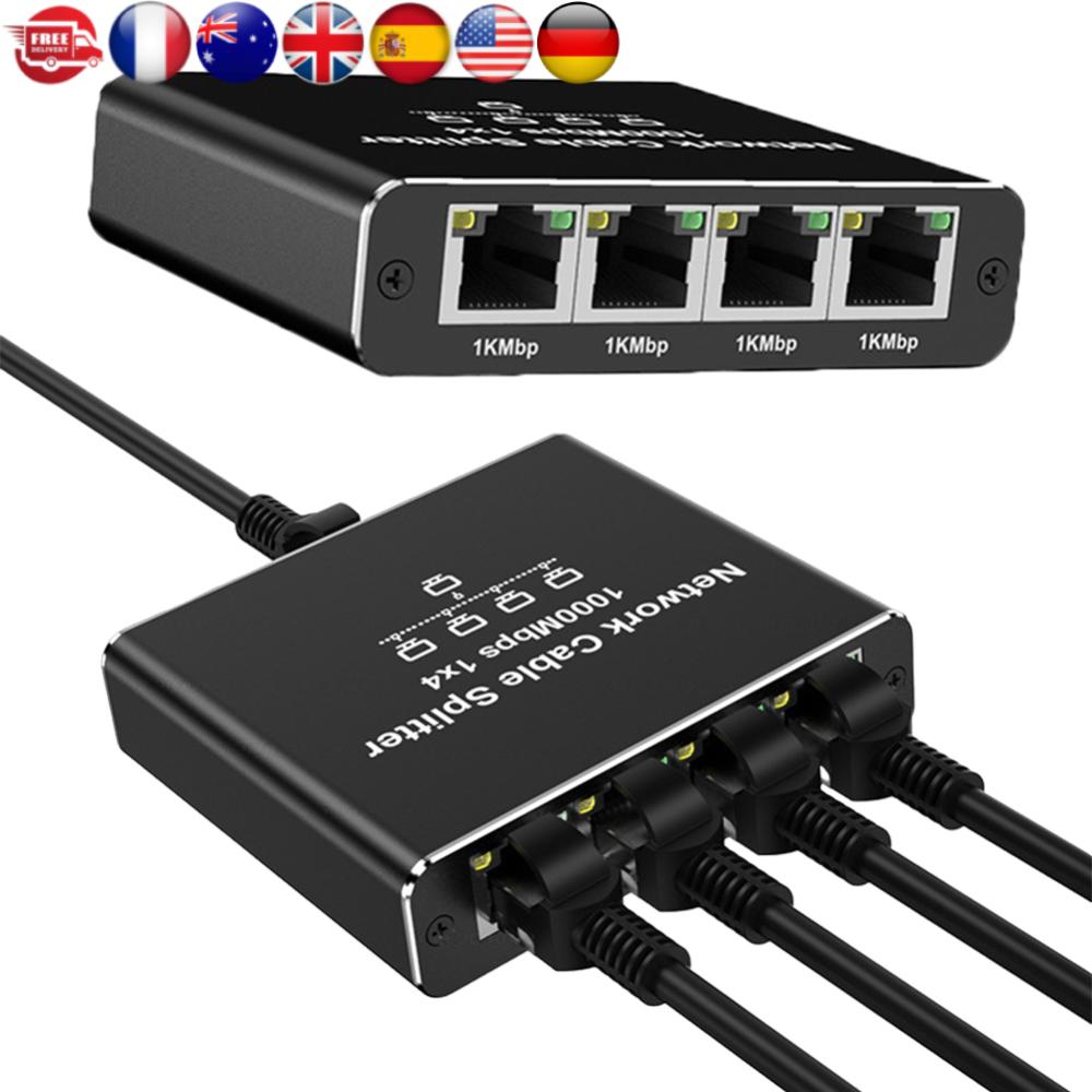

1 To 4 Gigabit Ethernet Splitter with USB Power Cable 1000Mbps Internet Splitter Adapter High Speed for Cat5/5e/6/7/8 Cable United States