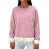 Women's Casual Round Neck Long Sleeve Sweatshirt Solid Color Sweatshirt