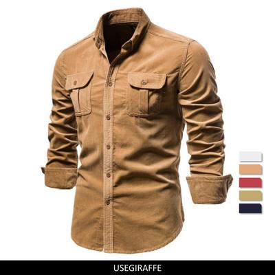 AIOPESON Camicia da uomo di alta qualità risvolto monopetto tasca 100% cotone primavera casual sottile moda retrò camicia da uomo camicia da uomo calda