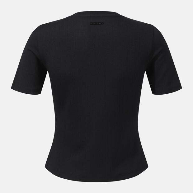 DESCENTE Women'S Ribbed Short Sleeve T-Shirt Black (Sq322Pts74)