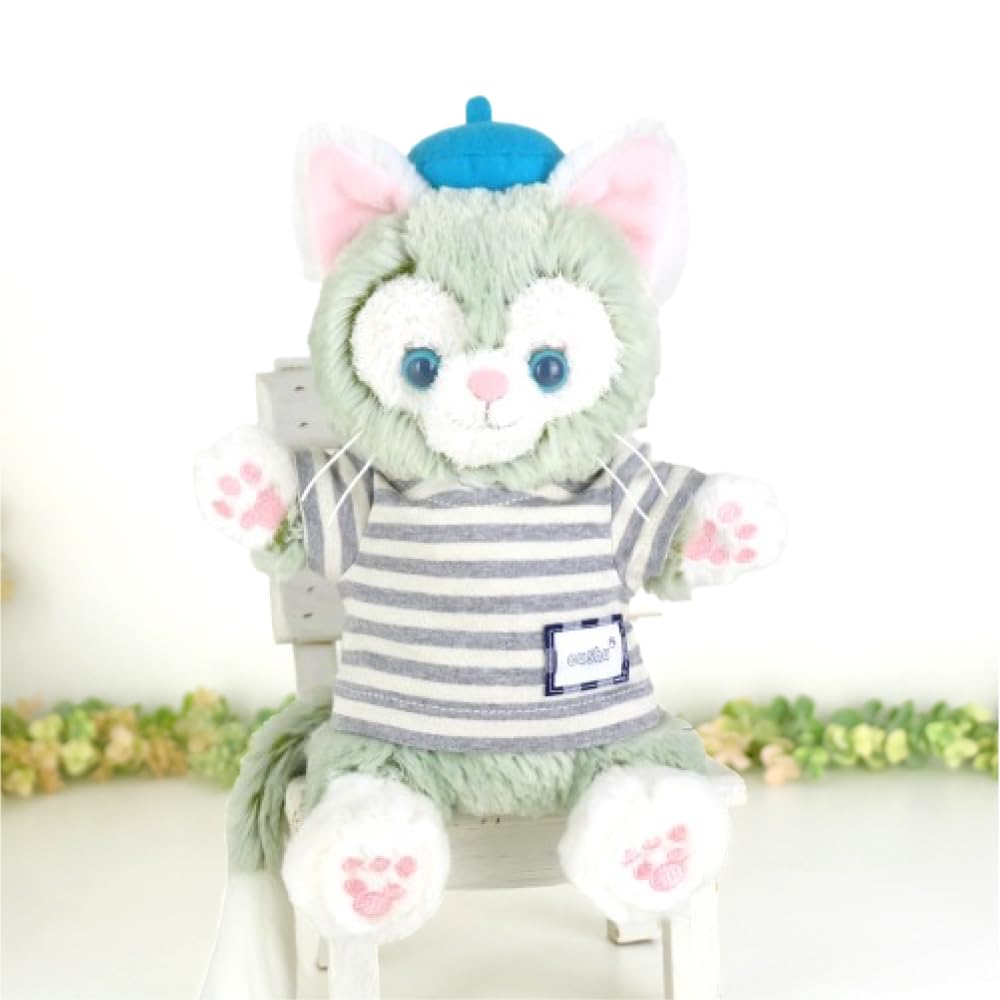 

Одежда для мягких игрушек, таких как куклы, сделанные из трикотажа cds526pt, Гелатони, одежда, костюмы, Япония, футболка, серый, в полоску, нарядная, день рождения,