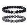Volcanic Stone & Tiger Eye Lapis Agate Bracelet Set - Fashionable and Simple Style