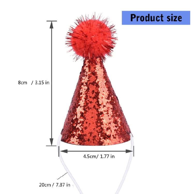 Förpackning med 10 justerbara små partyhattar för katter, festtillbehör för djur och hundar med glitter, för födelsedagsevent