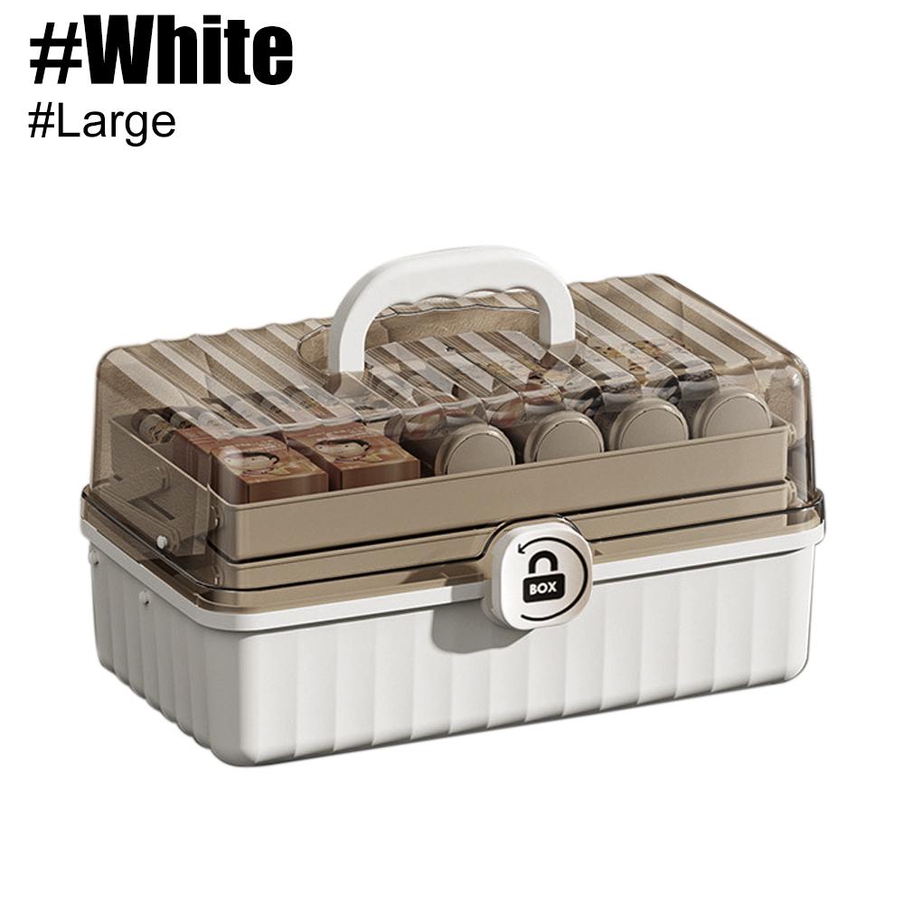 1PCS 3-Layer Multipurpose Storage Box Organizer, Folding Tool Box, Sewing Supplies Organizer, Family First Aid Medical Box