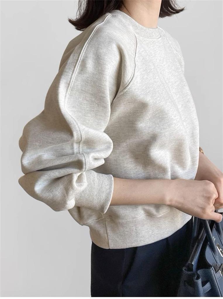 Large Body Loose Everyday Autumn [Vasarhely] Women's Tops, Sweatshirts, Sizes, Plain, Casual, Covering, Fit, Cute, Thin, Cotton, Wear, Spring, (JP,