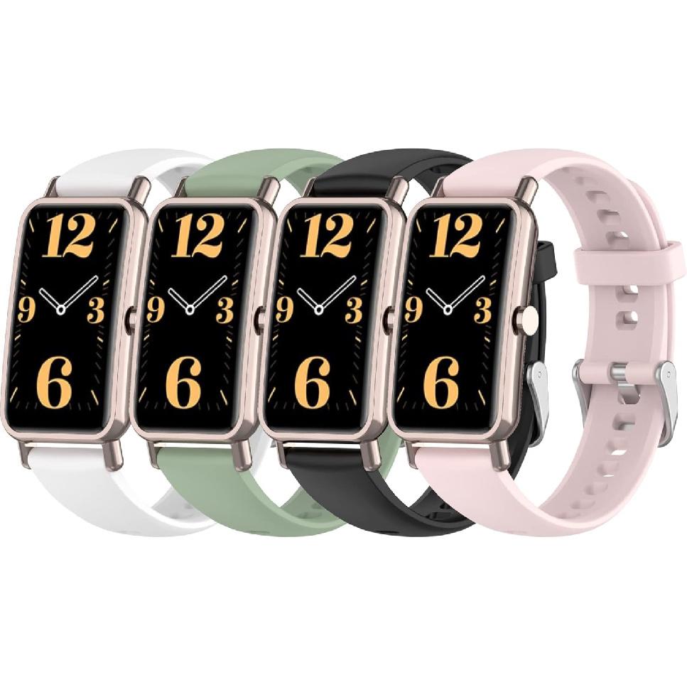 4PACK Replacement Bands Compatible with Huawei Watch Fit Mini/Band 6 - Silicone Sport Straps Slim Bracelet Wristbands for Huawei Watch Fit Mini