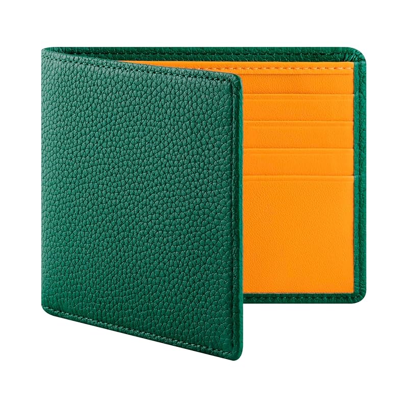 

[HANATORA] genuine leather mini wallet shrink leather trifold wallet Thin small wallet slim compact card case ladies men s wallet coin purse simple