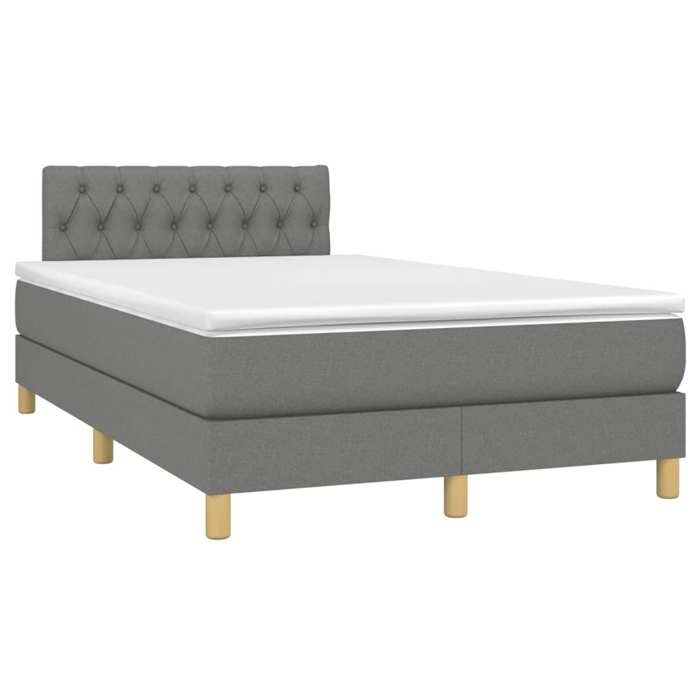 Maison Exclusive - Sommier à lattes de lit matelas LED gris foncé 120x190 cm tissu