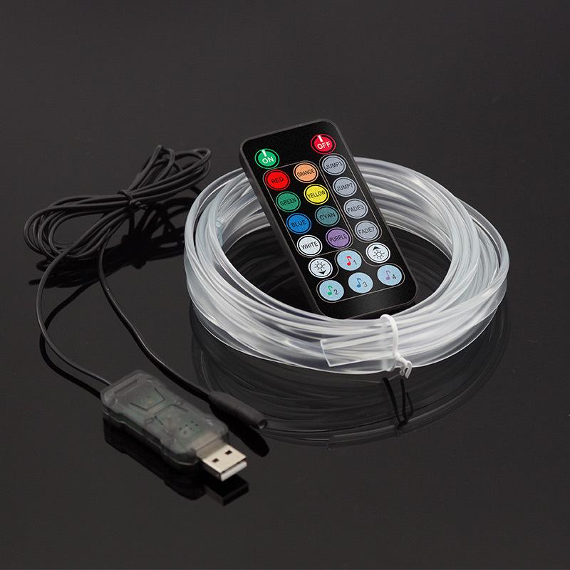 

USB Voice-Controlled Car Ambient Light Strip: Wireless, Colorful Rhythm & Remote-Controlled Interior Light Guide