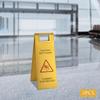 2pcs 24In Stainless Steel Floor Slip Warning Signs, Gold Foldable A-shaped Wet Floor Identification for Schools & Shopping Malls