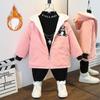 Girls' Casual Coat 2025 Autumn and Winter Children's Fleece Thickened Cotton-padded Coat