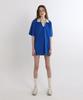 GREENBUTTER Terry Open-Collar Dress (Cobalt)