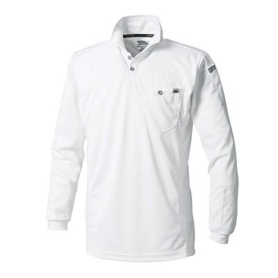 Polo Shirt [Musashino Uniform] [Toraichi] Spring/Summer Sweat-absorbing, Quick-drying Long-sleeved {127-5949-614} (15-White, 3L)