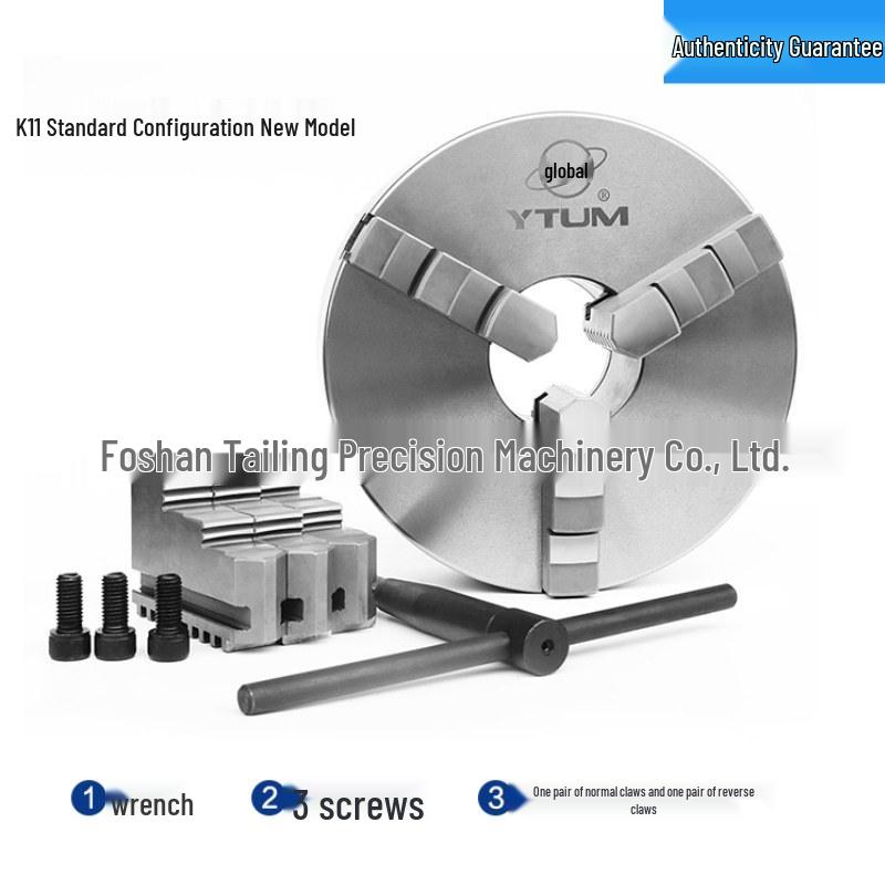 Universal High-Precision Three-Jaw Self-Centering Lathe Chuck with Forward & Reverse Jaws (K11160 200/250)