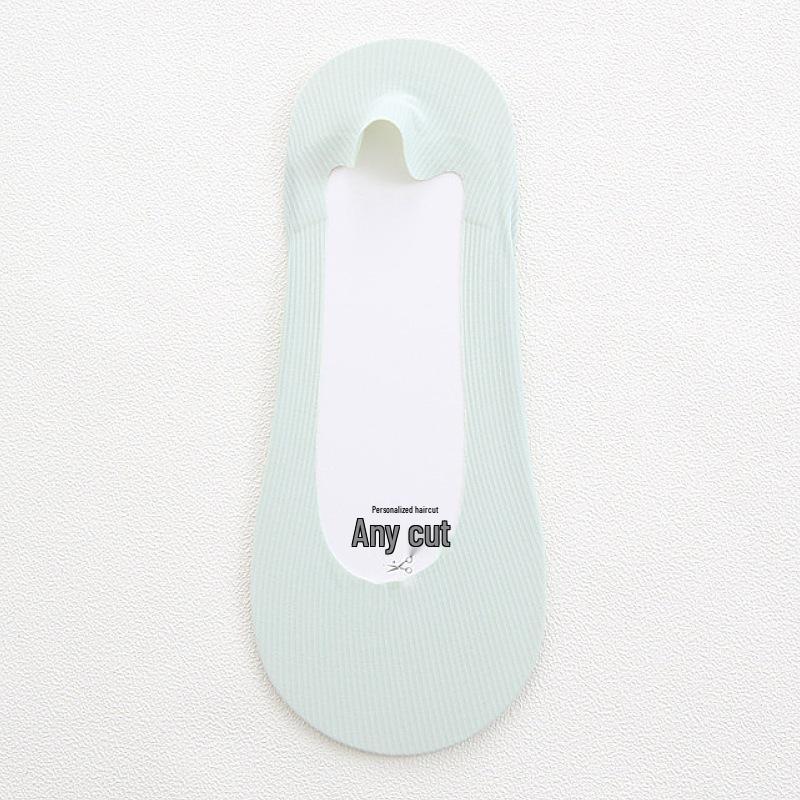 Women's Non-Slip No-Show Cotton Socks with Silicone Grip – Lightweight and No Heel Drop Design
