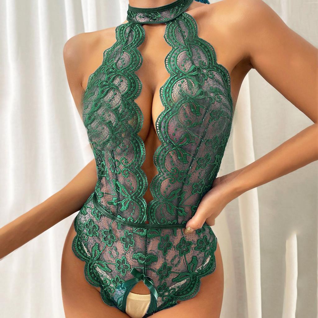 Ladies Erotic Lingerie Sexy Backless Lace Hollow Set Without Steel Rings
