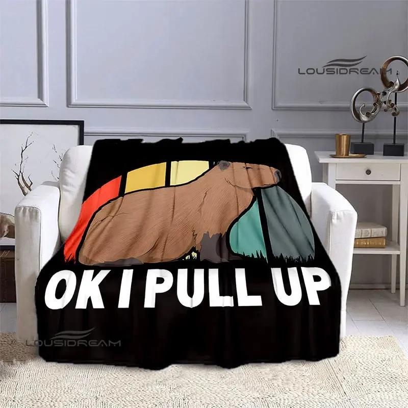 The Capybara Club Anime Blanket Picnic Blanket Vintage Blanket Home Travel Birthday Gift Bed Blanket Thin Blanket