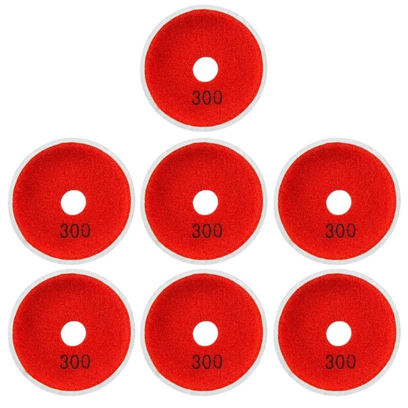 7Pcs Professional 100mm Metal Resin Wet Polishing Pad Set For Marble Stone Tile Grinding Finishing Polishing