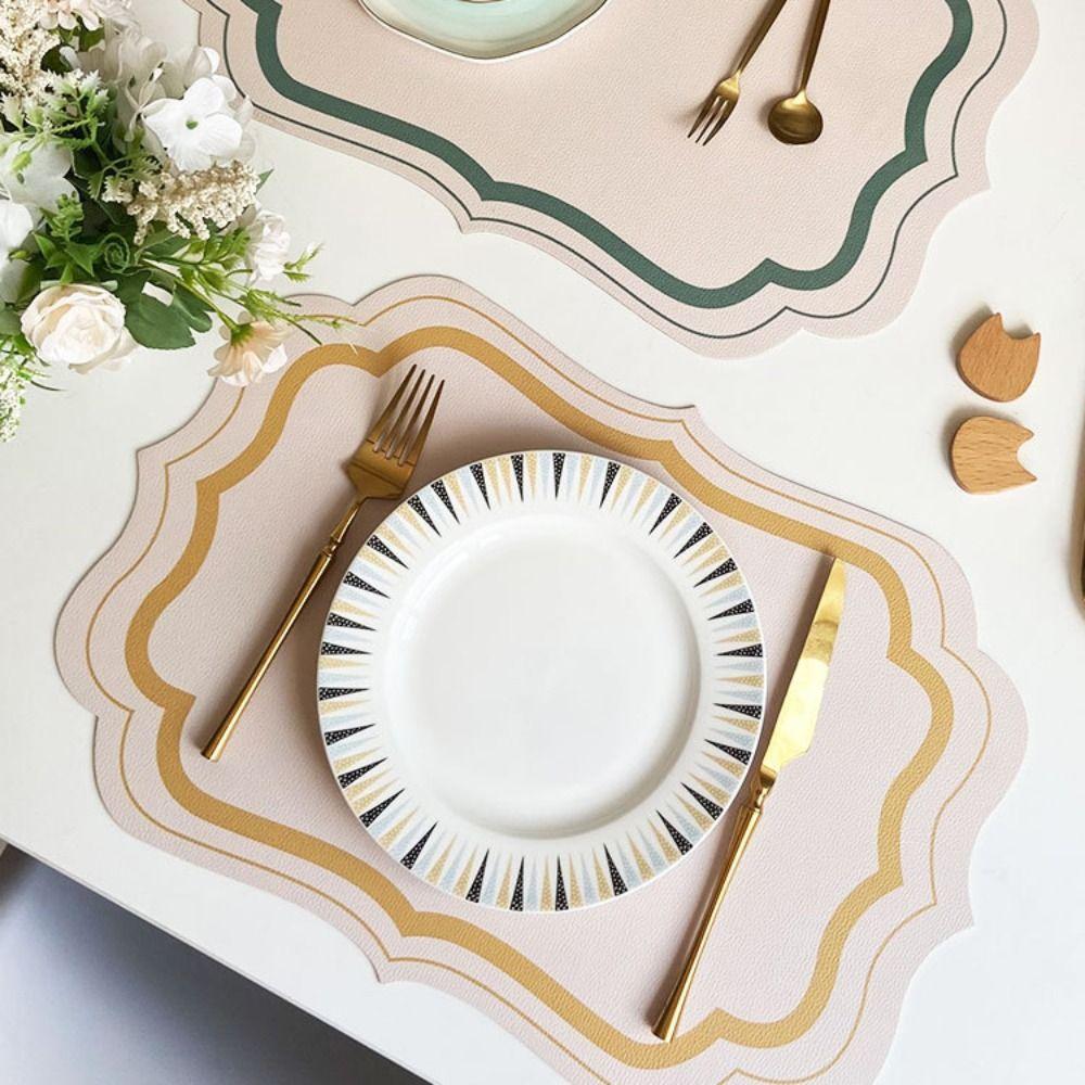 Morandi Color Leather Placemats Leather Material Waterproof Tableware Insulation Pad Scaldingproof Non Slip Insulated Placemats