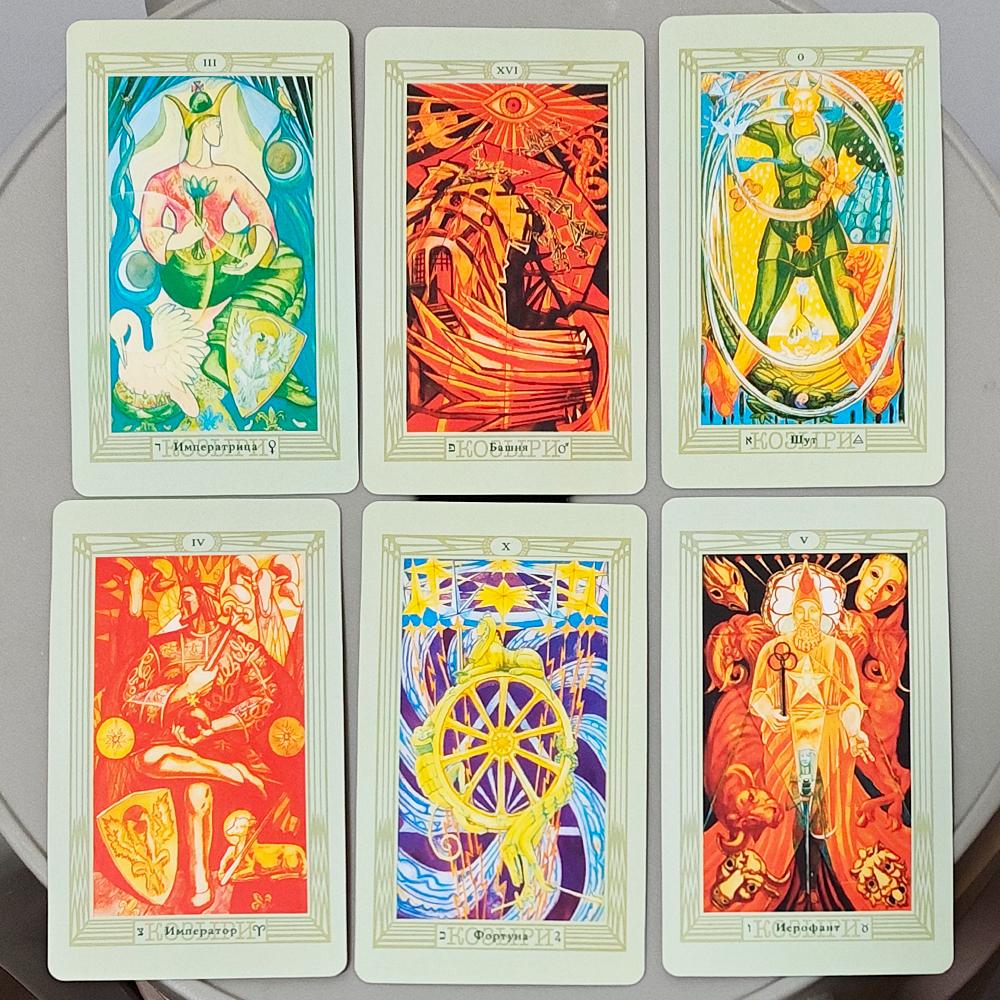 Aleister Crowley Thoth Tarot Deck 78 Tarot Cards 10.3*6cm in Russian Language Divination Oracle Card Set