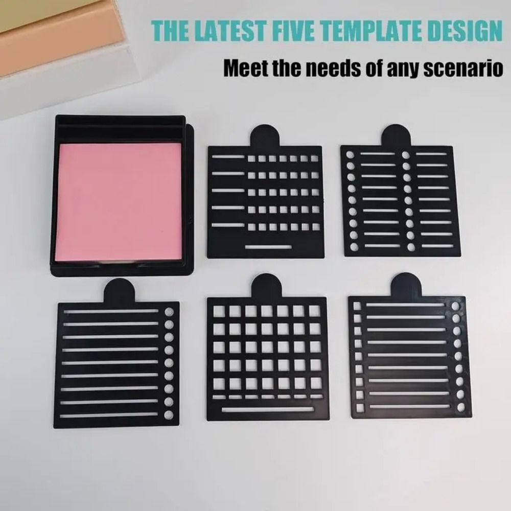 Multi Purpose Sticky Note Stencil with Template Notepad Dispenser Sticky Note Holder Set  Office