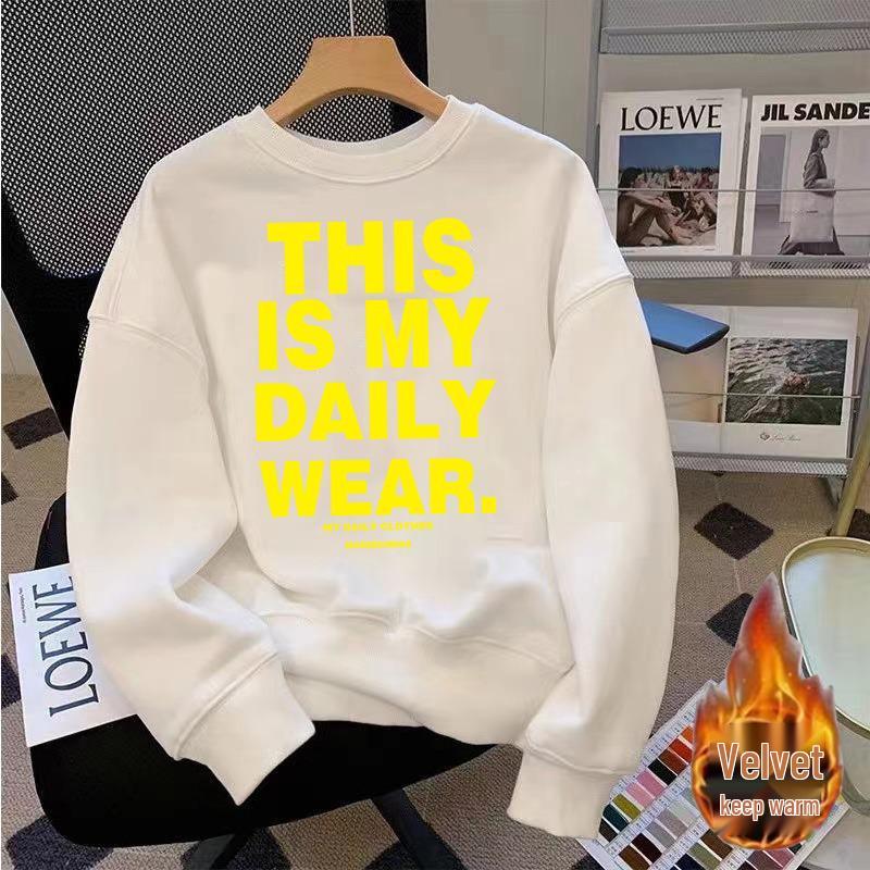 Męska bluza polarowa z długim rękawem i okrągłym dekoltem w stylu college - Jesienny top zapobiegający mechaceniu