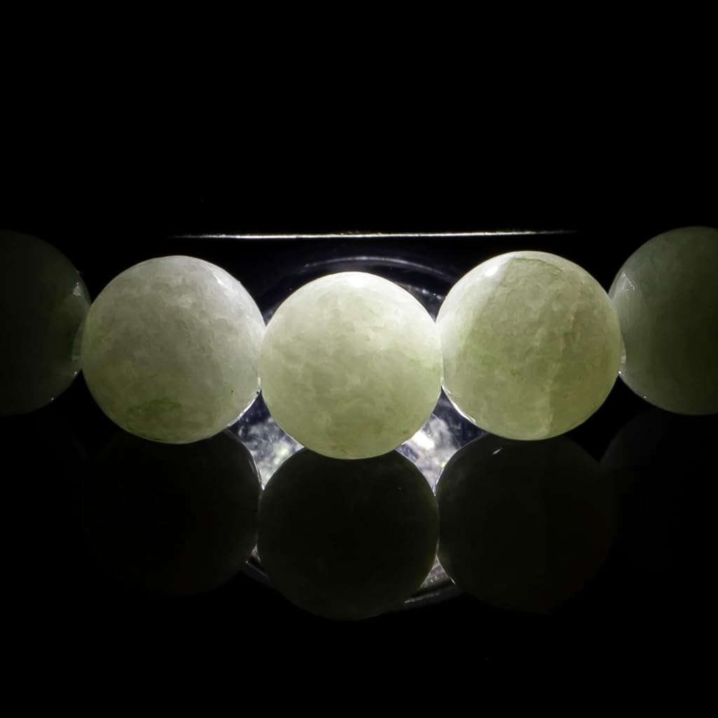 16cm White Itoigawa Natural Jadeite Japanese National Jomon Power Stone Jadeite Workshop Special Paulownia Wood Quality Certificate ABR0884 (6mm