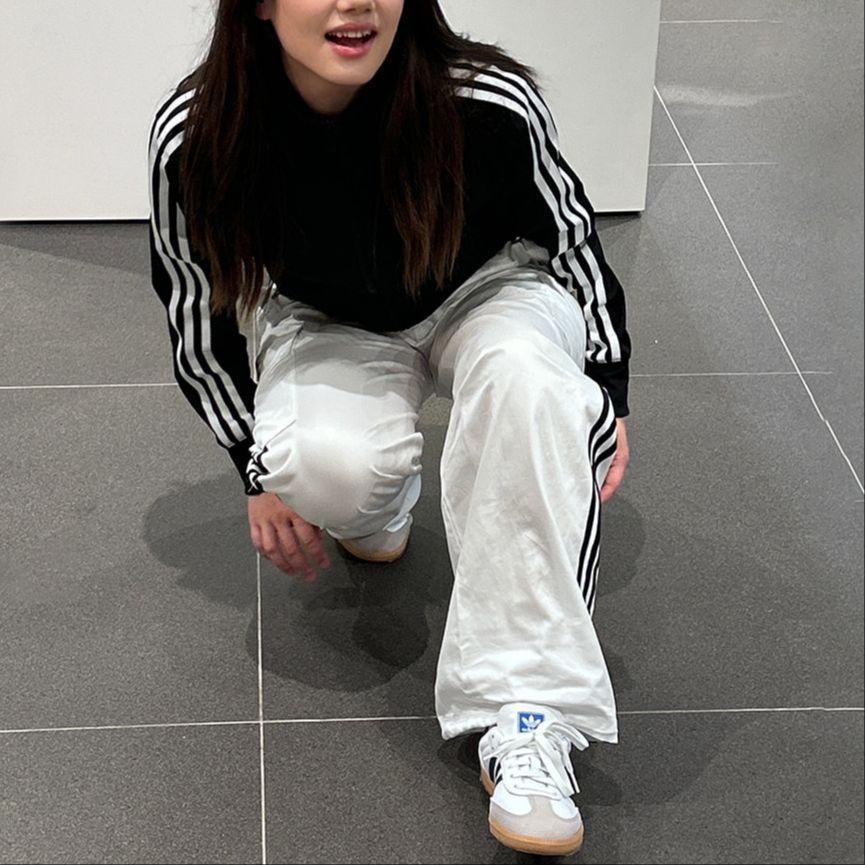 adidas Originals Cargo Trousers With Three Stripes Women Bottoms White JH3176