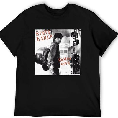 1Steve Music Earle Herren T-Shirt Sommer Rundhals Kurzarm T-Shirt Unisex