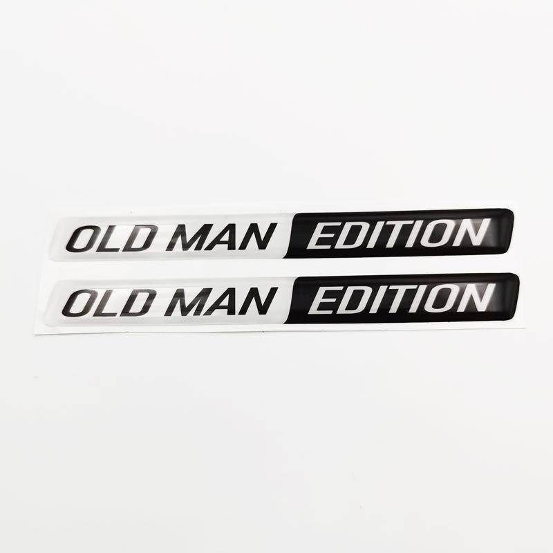 Old Man Edition Car Moto 3D Emblem Sticker Badge Fender Funny Motorbike Decals Car Replacement Door Decoration for Universal