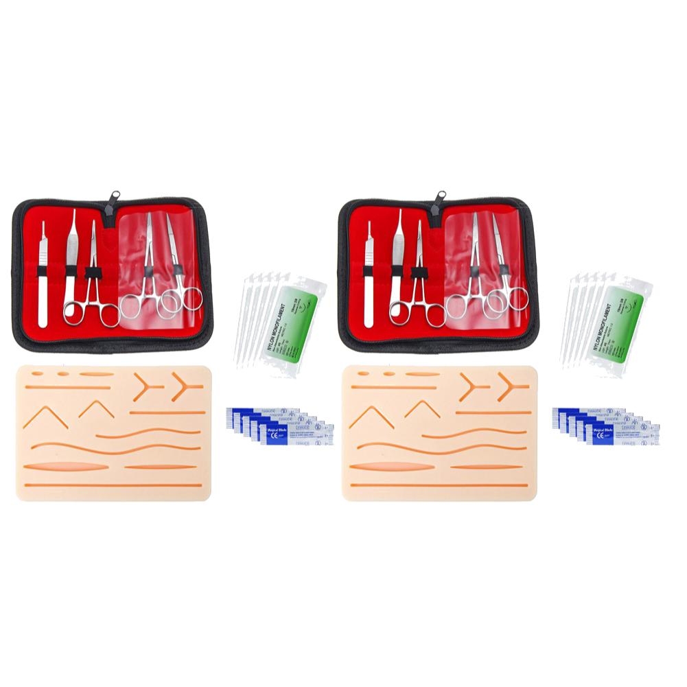 1-4Set Medical Students Suture Practice Kit Surgical Training with Skin Pad Model Tool Set Educational Teaching Equipment