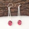 Oval Pink Tourmaline Gemstone 925 Sterling Silver Drop Dangle Earrings Jewelry EE-136-15