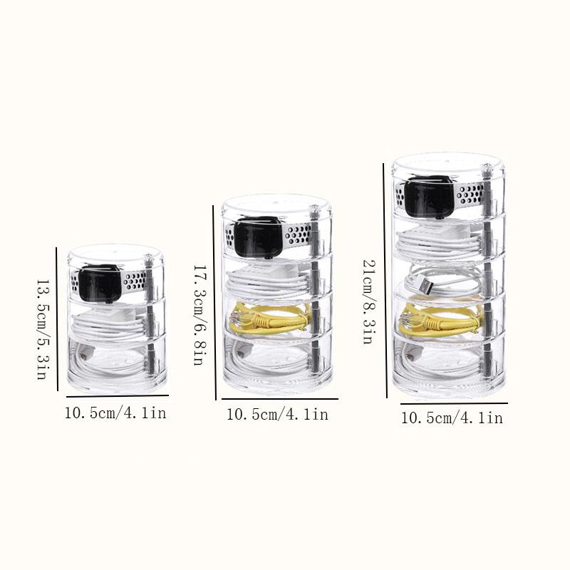 360-degree Rotating Transparent Jewelry Box, Multi-layer Jewelry Box, Dust-proof Finishing Shelf, Jewelry Necklace Storage Box