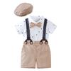 Summer Boys' Baby Gentleman Dress Printed Crawler Clothing Baby Triangle Ha Clothing