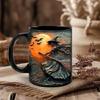 Handcrafted Witches Styles Ceramic Coffee Cup Halloween Kitchenwares With Bright 3D Detail 3D Witches Halloween Cup