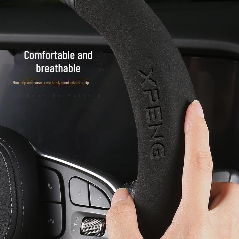 Xiaopeng P7/P5/G3/G3i/G9 Suede Leather Steering Wheel Cover - Ultra-thin, Sporty Design