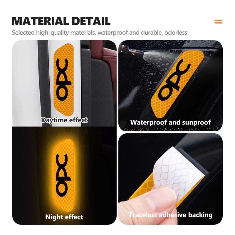 Car Door Diamond Reflective Sticker Body Side Anti-collision Protection Stickers For Opel Mokka Astra H K J G Corsa D E Vectra C