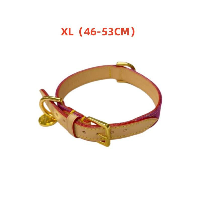 Luxury Denim Monogram Dog Collar Adjustable Leather Pet French Bulldog Dachshund Cat