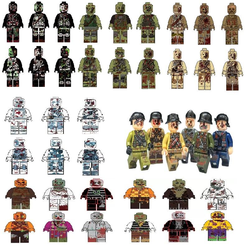 Baustein Zombie-Legion Resident Evil Militär-Spezialeinheiten Humanoider Zombie Mini-Charakter Spielzeug, Geburtstagsgeschenke Puppen lol