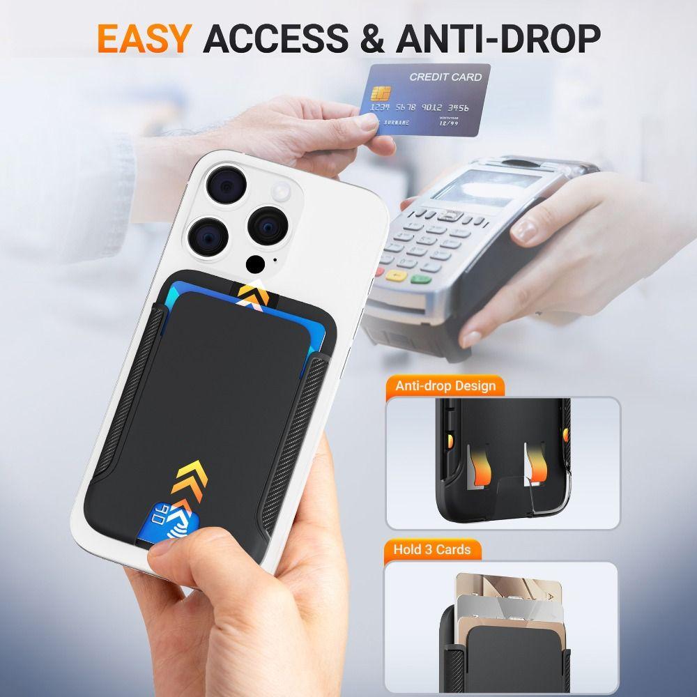 Strong Adsorption Magnet Phone Card Holder for iPhone 16 15 14 13 12 ProMax Universal