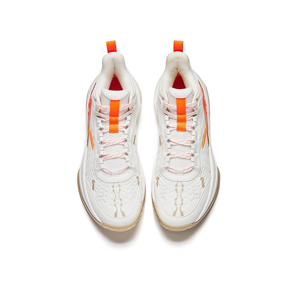 Anta Jianshan 2.5 Lite Comfortable Versatile Shock Absorption Wear-Resistant Non-Slip High-Top Basketball Shoes Men sneaker White Orange 912511603Q-1
