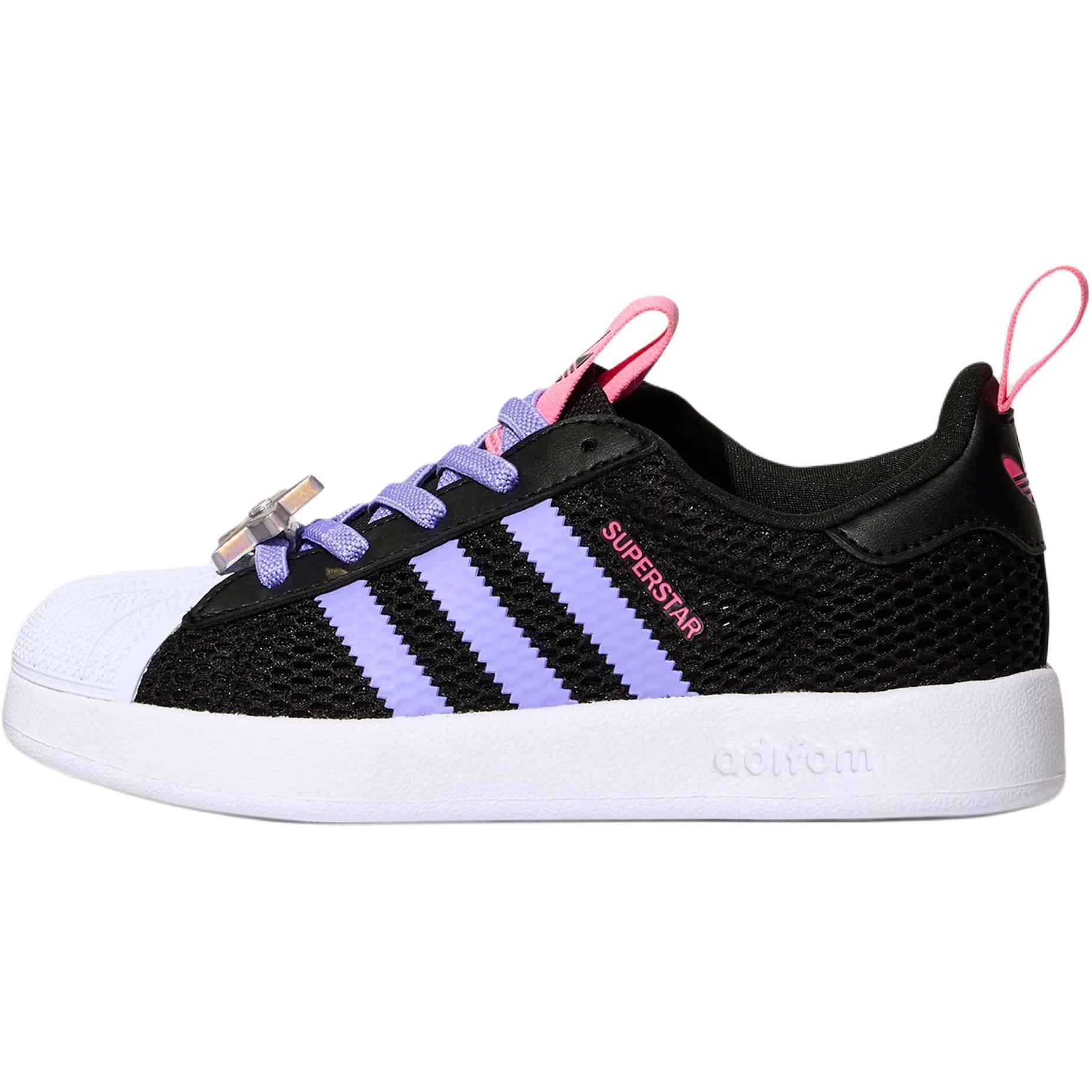 

Adidas Originals Superstar 360 Comfortable Fit Low Top Kids Skate Shoes Kids sneaker Black Light-Purple KH5692 28