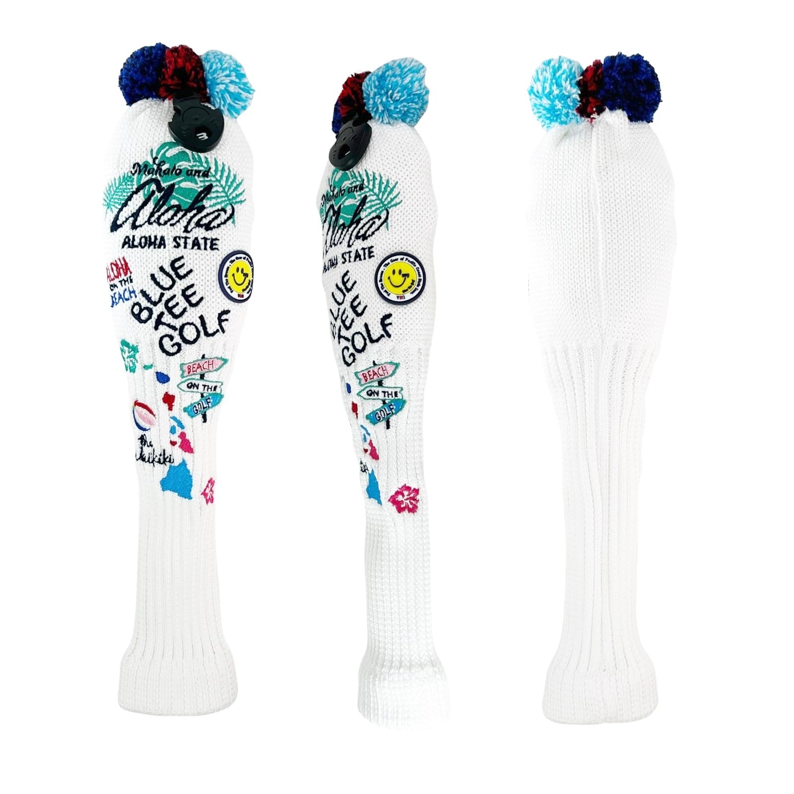 

Blue Tee Golf Aloha on the Beach Knit Cat Hand Hawaiian Design Headcover, Navy/White, (White, Fairway) белый