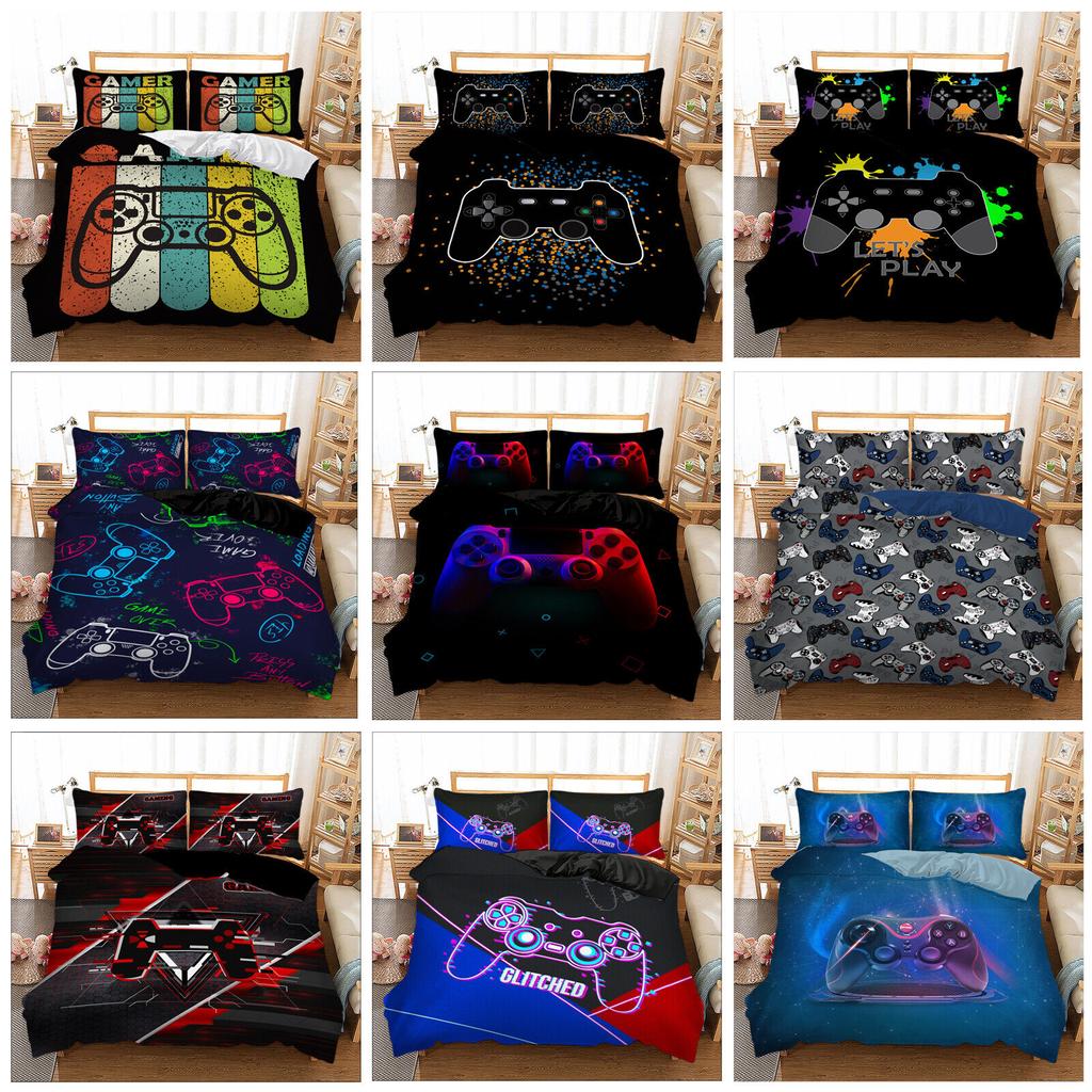 Gamer Gaming Gamepad Quilt Duvet Doona Cover Set Single Double Queen King Size